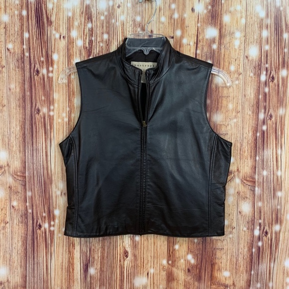Apostrophe 100% Leather Vest Size 10 Very Soft - Picture 5 of 7